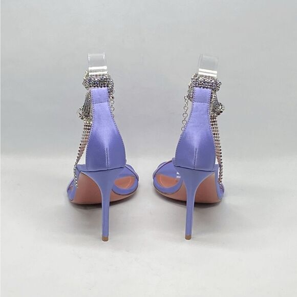 Amina Muaddi Giorgia Crystal-Embellished Satin Sandals size 36 - Picture 7 of 16